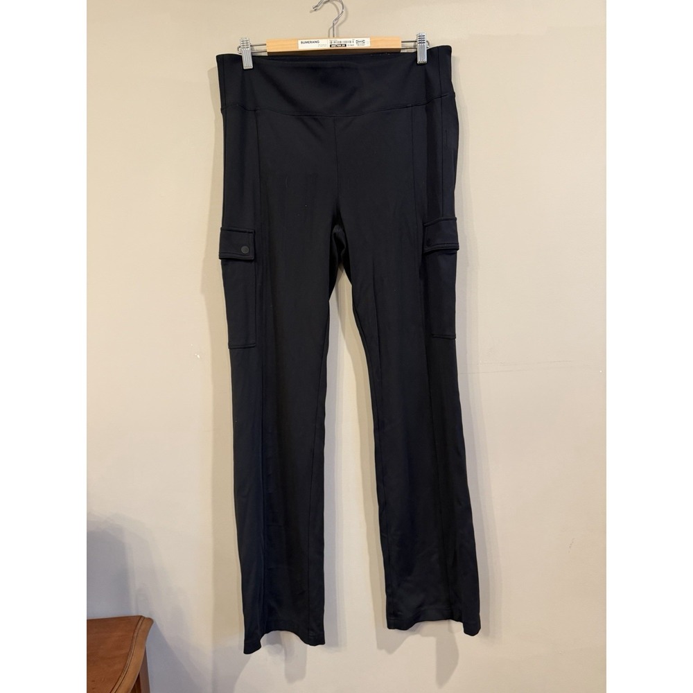 Athleta Pants Womens Large Black Delancey Straight Cargo Utility Hiking Active